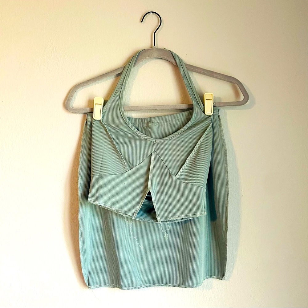 Teal Halter Top and Skirt Set
